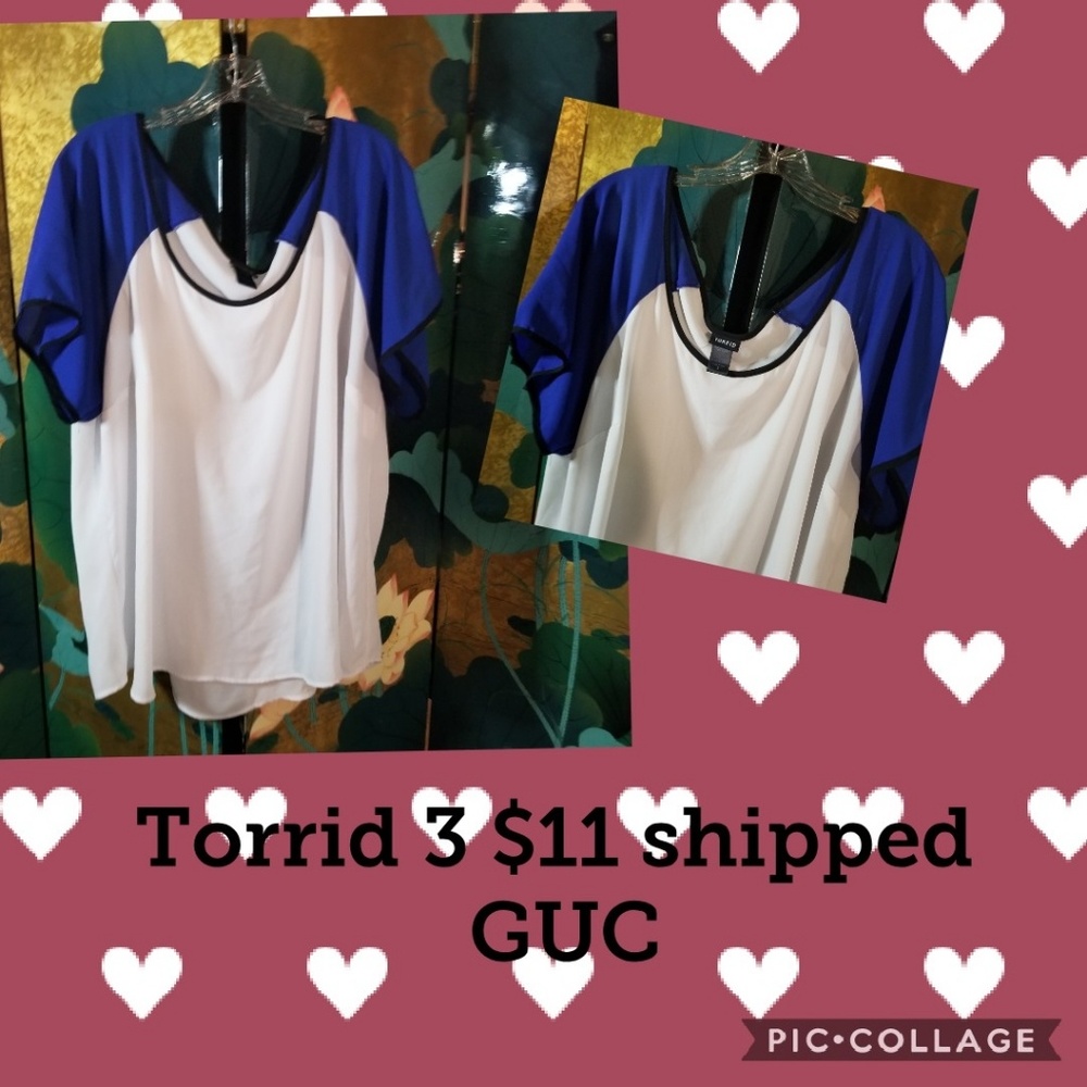 Torrid flowy baseball sleeve top